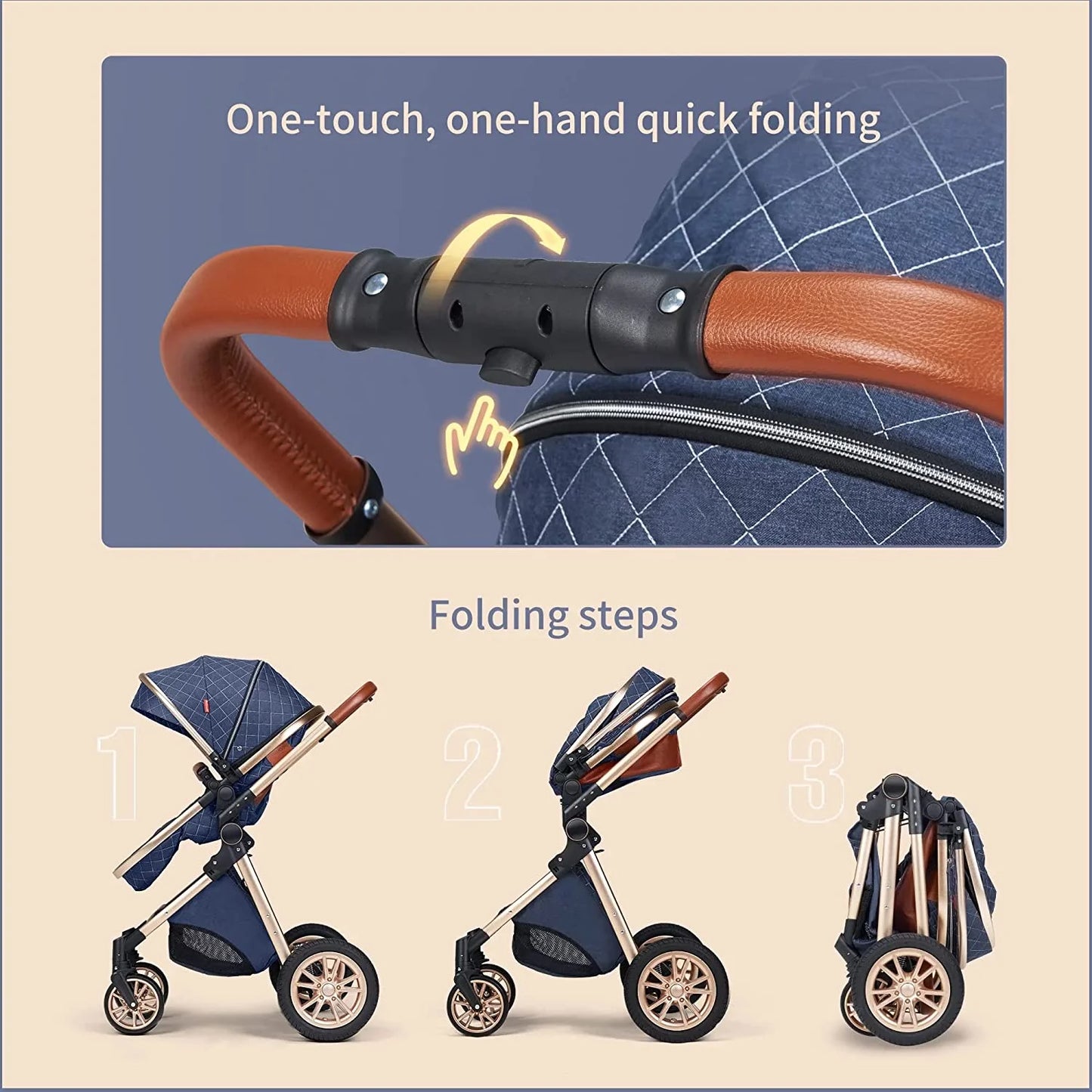 Kinderwagen 3 in 1 Kinderwagen für Babys, leichte Buggys, Babykutsche, ISOFIX BASIS, Baby Reisekinderwagen, Neugeborenenkinderwagen