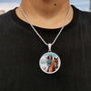 45mm Hip Hop Iced Out DIY Photo CZ Pendant Custom Picture Pendant Necklace Personalized Women Men Rapper Jewelry For Him Her