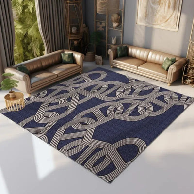 Fortschrittliche ineinandergreifende Kettenmuster Teppich für Wohnzimmer, Garderobe, Schlafzimmer, Nachttisch, weiche Matte, Couchtisch, Plüschteppich Ковер Tapis 러그