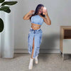 Mid Length Skirts Women Denim Skirt Hole Pockets A Line Slit Slim Y2k Streetwear Elegant Splice Y2k High Waist Summer 2025