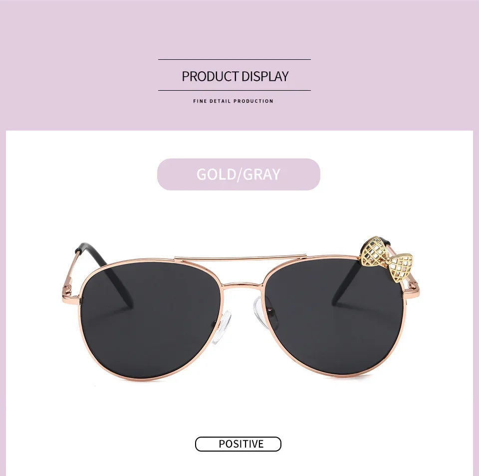 Kids Cute Sunglasses Metal Frame Children Sun Glasses Fashion Girls Outdoor Cycling Goggles Party Eyewear Photography Supplies
