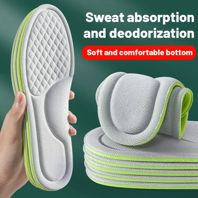 Sporteinlagen für Schuhe 5D Massage Weich Deodorant Atmungsaktiv Stoßdämpfende Dämpfung Laufsohlen Für Füße Männer Frauen