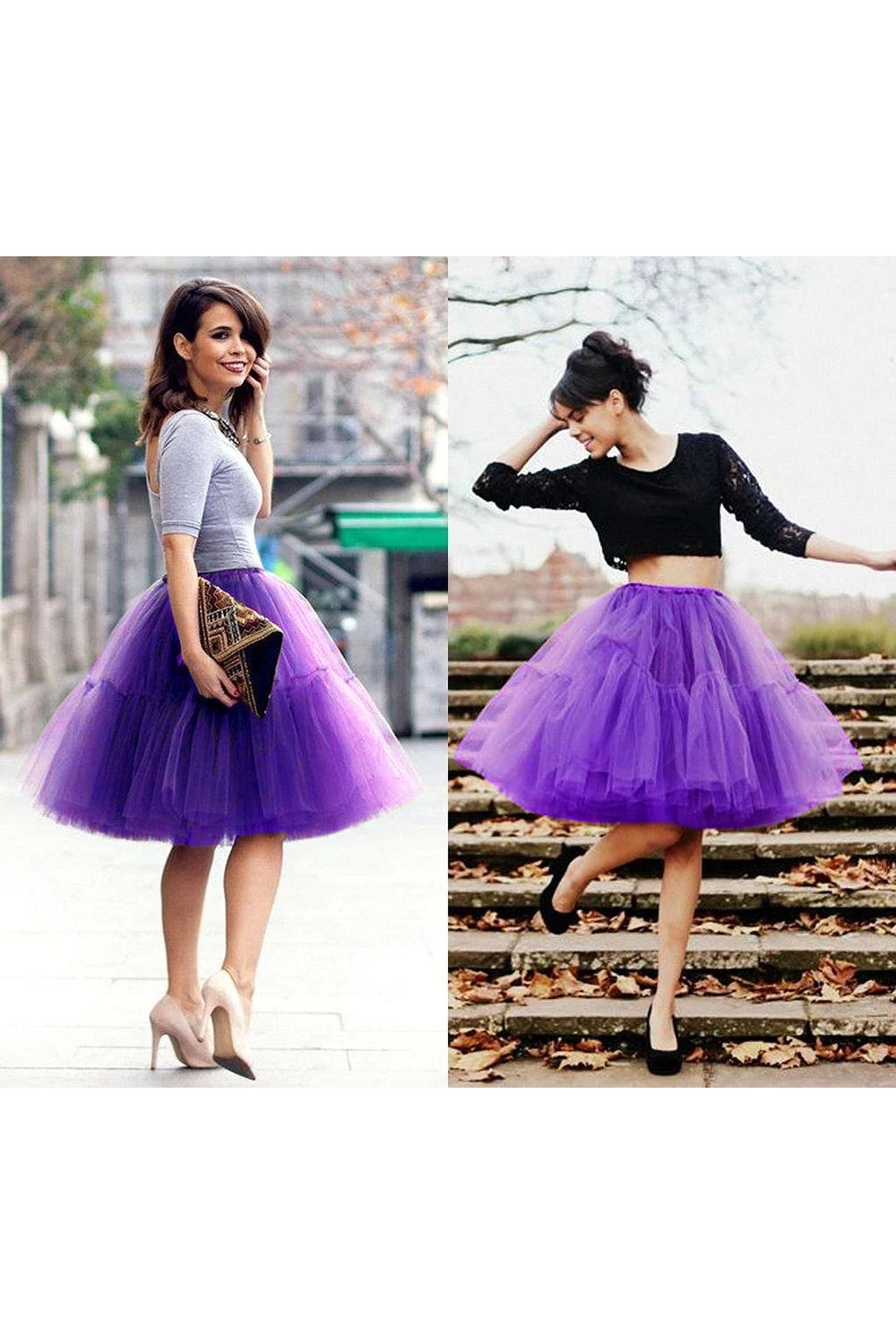Multi-layer Tulle Tutu Skirts Fuchsia 6 Layers Fluffy Petticoat Underskirt Princess Ball Gown Women Halloween Party Skirt