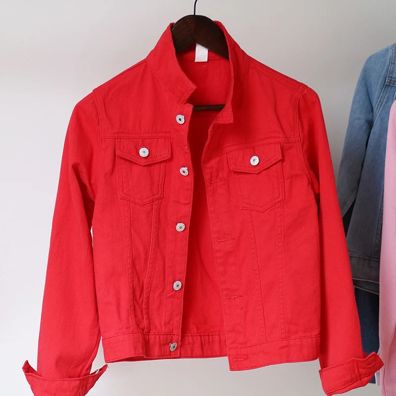 New Women's Denim Jacket Spring and Autumn 2026 Casual Short Denim Jacket Women's Korean Version Solid Color Jacket Clothes