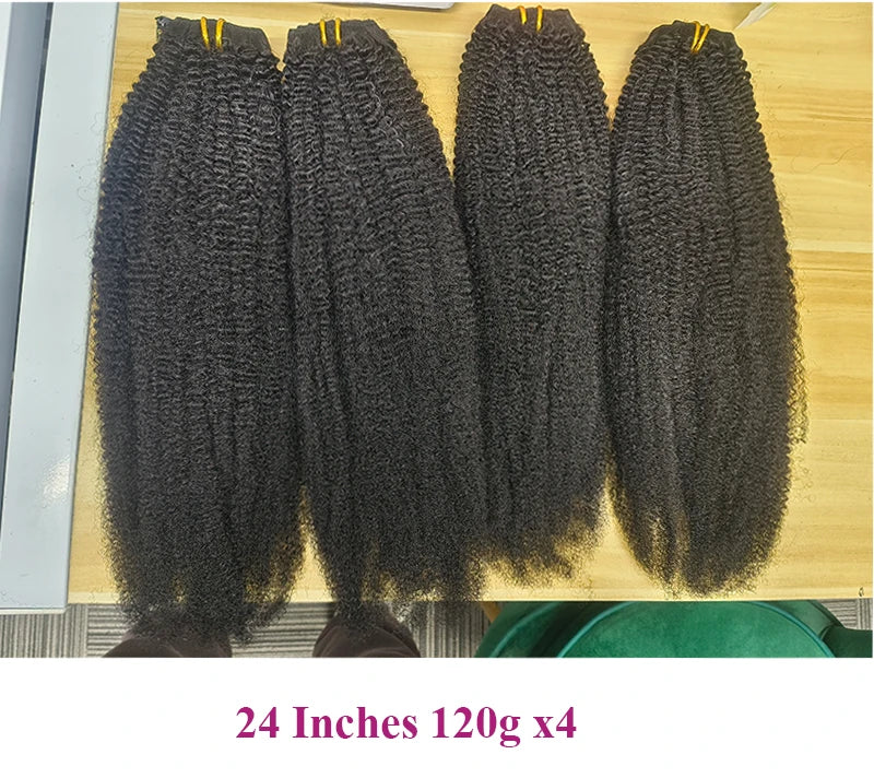4B 4C Afro Kinky Curly Clip-In Echthaar-Extensions 100 % mongolisches unbehandeltes Haar Echtes menschliches Naturhaar Schwarz Clip-Ins Afro-Bündel YouMay