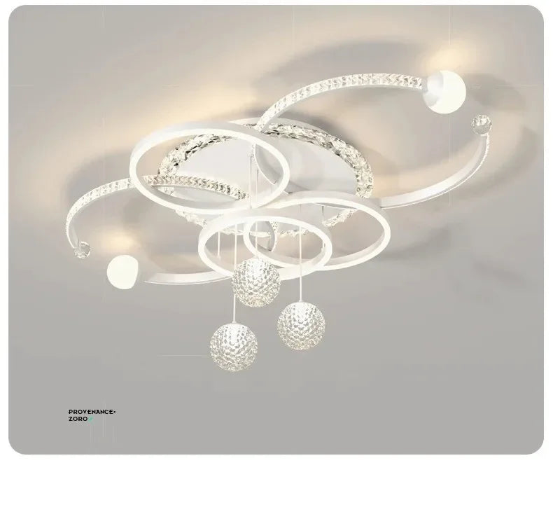 Moderne minimalistische LED-Deckenleuchte, personalisierte kreative Ring-Wohnzimmerleuchten, goldene Atmosphäre, Schlafzimmer-Arbeitszimmer-Kronleuchter
