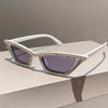 KLASSNUM Luxuriöse Cat-Eye-Sonnenbrille für Damen und Herren, modische Diamant-Dreieck-Marken-Designer-Glitzer-Sonnenbrille UV400 Shades Brille