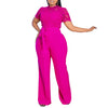 Elegante Jumpsuits & Rompers für Damen Rundhals Spitze Patchwork Kurzarm Gürtel Hohe Taille Luxus Geburtstagsparty Abend Outfit