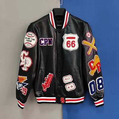 Street Popular Letter Flocking Embroidered Jacket And Coat Men 2023 New Y2K Harajuku Hip Hop Spliced Motorcycle Baseball Uniform