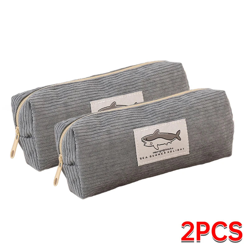 Niedliches Haifisch-Federmäppchen, Stickerei-Stifttasche, Schulanfangs-Zubehör, Schreibwaren für Mädchen, Kinder, Schreibtisch, niedliche Accessoires, Geschenk