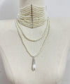 Vintage Handgemachte Mehrlagige Perlen Quasten Choker Halskette