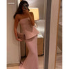 Amanda customized pink mermaid two-piece set Abendkleider Chiffon ärmellose Partykleider Bodenlanges Ballkleid 2024