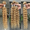 Maxine Highlight Blonde 613 Deep Wave Human Hair Bundles P27/613 Blonde Curly Weave Bundles Deep Wave Colored Bundles Human Hair