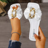 Fashion New Women'S Sandals Square Toe Flat Shoes Summer Simple Flip Flops Women'S Home Slippers Women'S Beach Shoes Casual Shoe