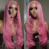 99J Burgundy Red Layered Lace Front Wig With Bangs Bone Straight Synthetic Lace Frontal Wigs 13x4 HD Glueless PrePlucked Cosplay