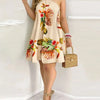 Women's Floral Print Halter Neck Boho Dress Backless Spring Summer Casual Elegant Gown for Party And Wedding