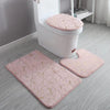 Toilettensitzbezug 3-teiliges Set Badematte Duschraum Bodenmatte Zuhause Badezimmer Anti-Rutsch Saugfähige Fußmatte Badewannen Dekor Teppich