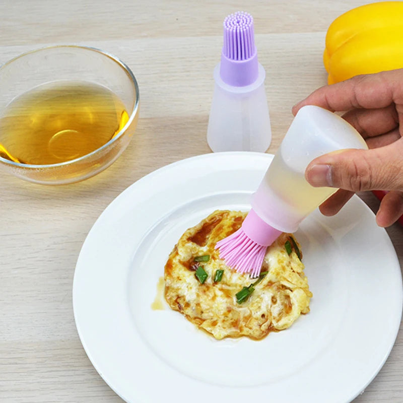 Kitchen Gadgets Barbecue Oil Brush Silicone BBQ Honey Oil Bottle With Brush Convenient Basting Cooking Tools Kitchen Accessories