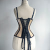 Women Luxury Mesh Corset Bustier Transparent Bodices With Cups Waist Slimmer Lace Up Steel Bone Tight Fitting Tube Tops Costume