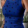 Summer Basic Elastic Tank Top Digital Printing T-shirt Women's O Neck Racerback Sexy Tank Top Stripe Print Sleeveless Tank Top