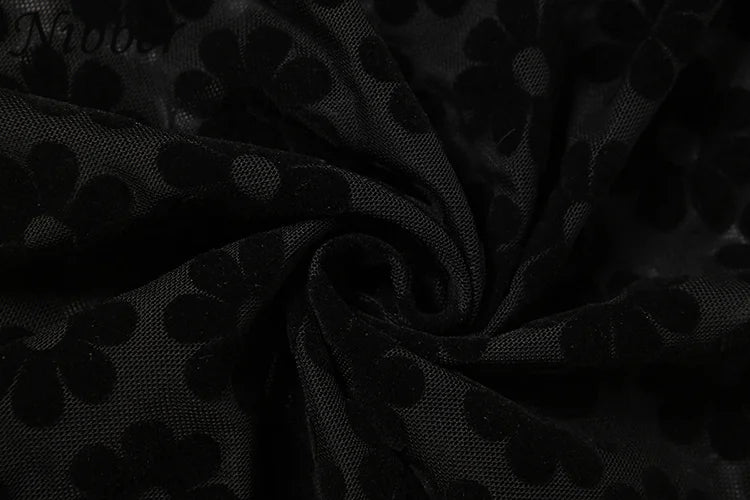 Nibber Solid Color Hanging Neck Maxi Dress Sexy Hollow Women Perspective Bag Hips Robe Female Street Trendy Dresses Clothing