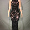 Sparkly Rhinestones Sleeveless Long Dress Elegant Dark Mesh Celebrate Evening Wedding Prom Gown Birthday Dress Photograph Wear