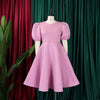 Elegant Party Dress for Woman 2024 Modern O Neck Short Sleeve High Waisted A Line Mid Calf Luxury Birthday Dinner Vestidos Mujer
