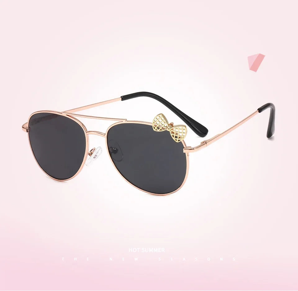 Kids Cute Sunglasses Metal Frame Children Sun Glasses Fashion Girls Outdoor Cycling Goggles Party Eyewear Photography Supplies