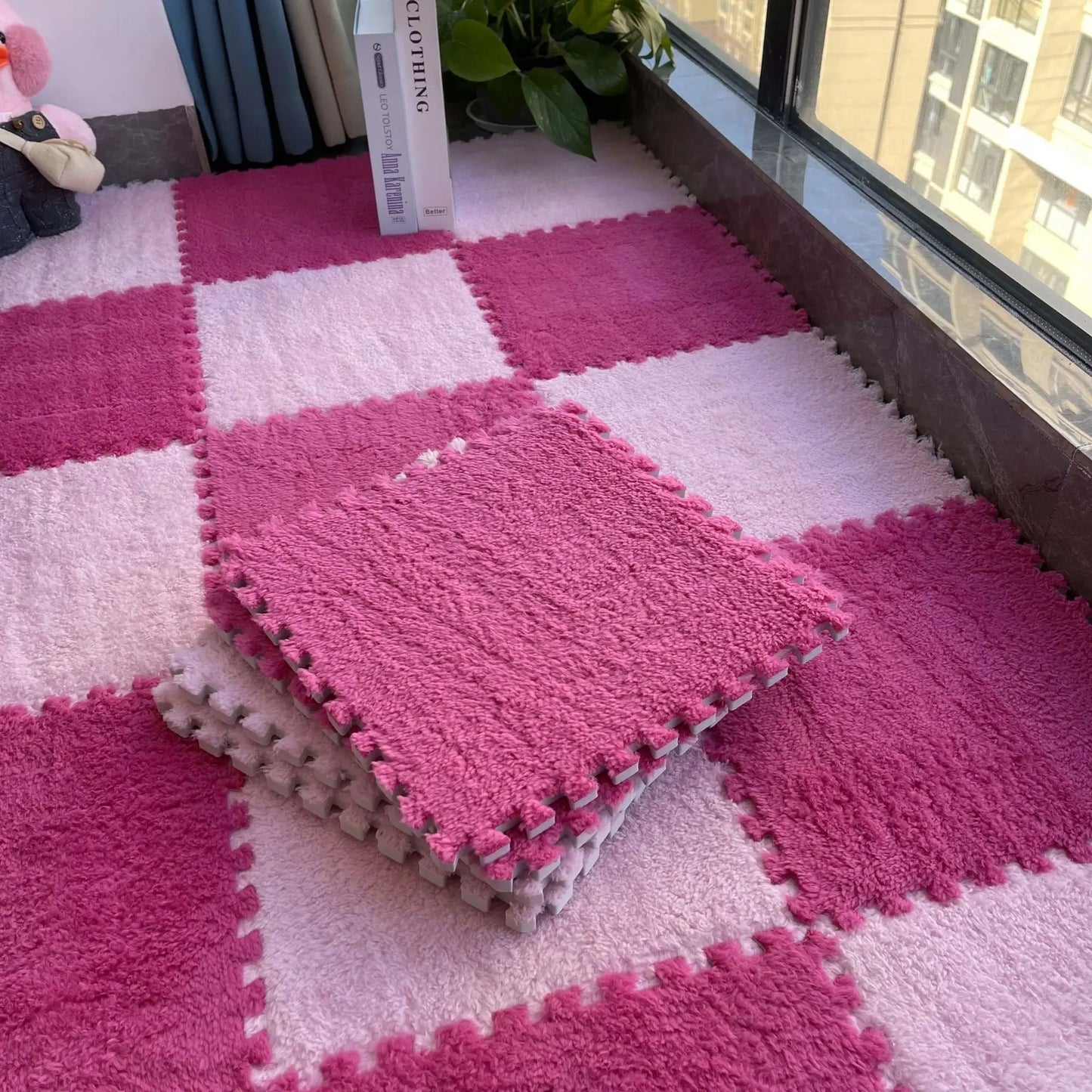 Eva-Schaumstoff-Puzzle-Teppich, weiche Plüsch-Kindermatte, Babyspielzeug, Baby-Spielmatte im Kinderzimmer, warmhaltende Spielmatte