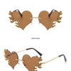 Randlose Sonnenbrille Damen Luxusmarke Strass Sonnenbrille Damen Niedliche Herzform Punk Party Brille очки від сонця женские