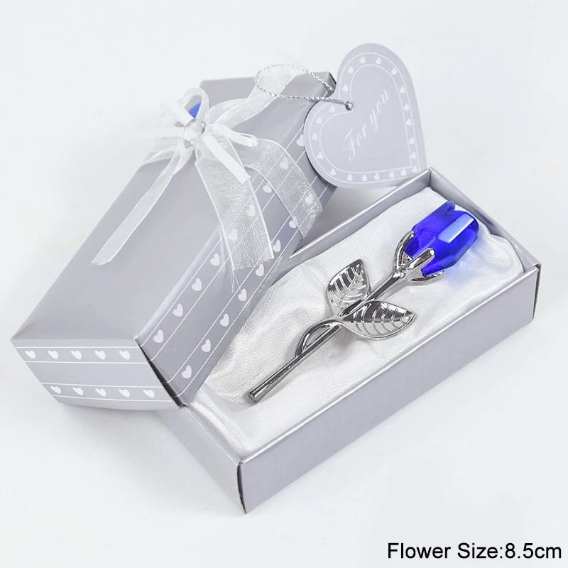 Valentinstag Geschenk Ich liebe dich Kristallbär Künstliche Rosenlehrer Muttertag Hochzeit Geburtstag Party Geschenke für Gäste