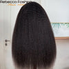 Yaki Straight U-Part-Perücken für schwarze Frauen, Kinky Straight U-Part-Perücke Echthaar Kurz Schwarz Braun U-Part-Perücke Kinky Straight Clip