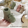 Baby Schuhe Baumwolle Gestrickte Neugeborene Mädchen Jungen Stiefel Mode Einfarbig Warme Kleinkind Kind Slip-On Bettschuhe Handgemacht 0-18M Fußbekleidung