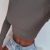 Solid Basic Long Sleeve Womens Tshirt Casual Black White Fashion Crop Top T Shirt Ladies Fashion Korean Tee Shirt