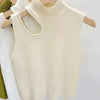 Women Knitted Tank Top Summer Fall Slim Sweater Short Sleeveless Solid Summer Sweaters Hollow Out Pullovers 2026