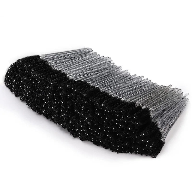 HUAZDS 300pcs Disposable Mascara Wands Eyelash Brush Spoolies for Eye Lash Extension, Eyebrow and Makeup Crystal Makeup Tools