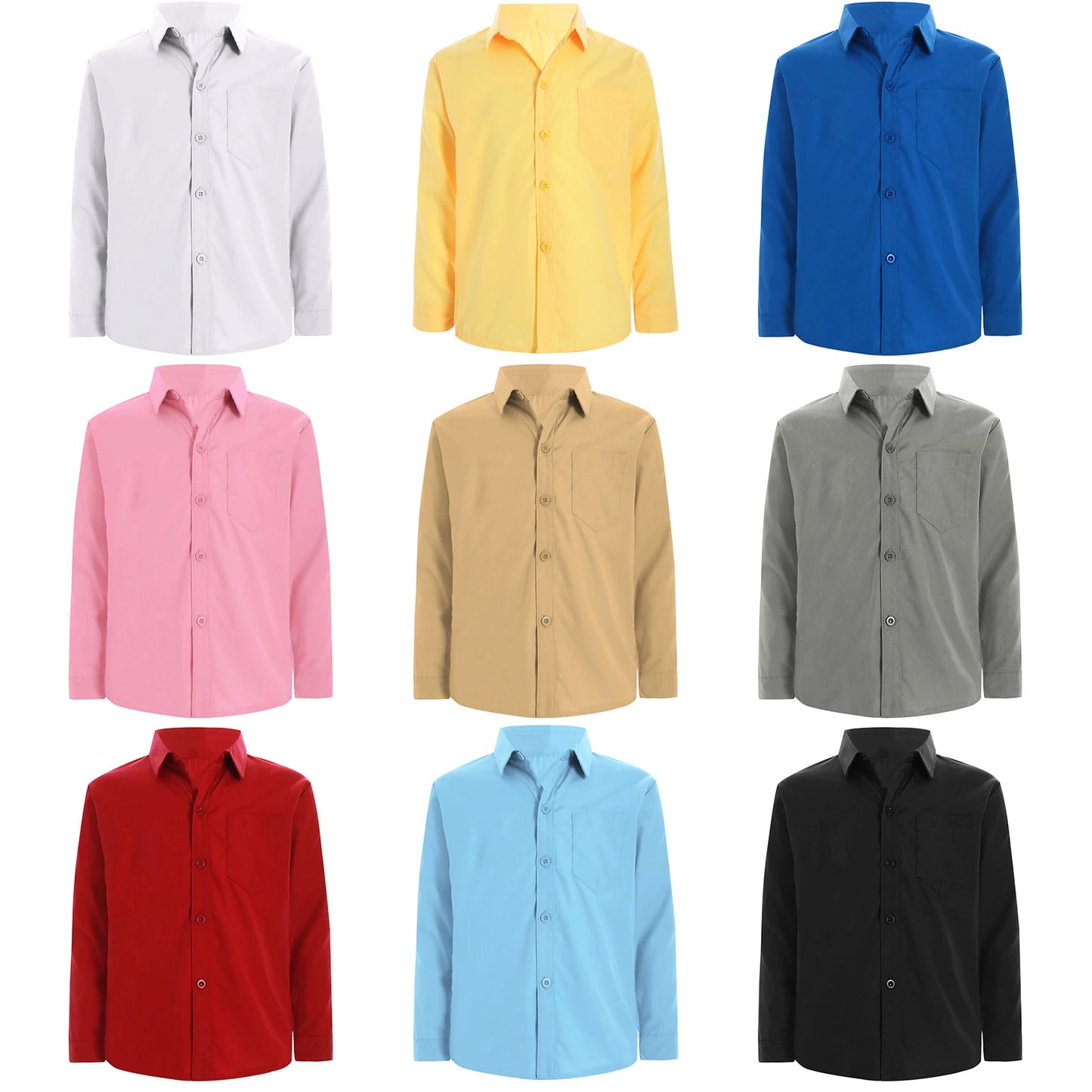 Autumn Kids Shirts for Boy Casual Gentleman Formal Dress Shirt Button-Down Shirt Handsome Boy Long Sleeve Tops Children Clothes