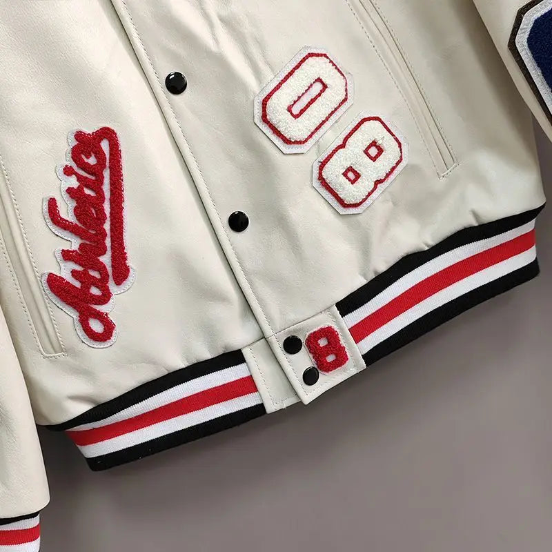 Street Popular Letter Flocking Embroidered Jacket And Coat Men 2023 New Y2K Harajuku Hip Hop Spliced Motorcycle Baseball Uniform
