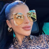 Fashion Model Ocean Gelb Quadratische Sonnenbrille Damen Luxusmarke Oversized Shades Perle Chic Sonnenbrille für Damen Herren Oculos