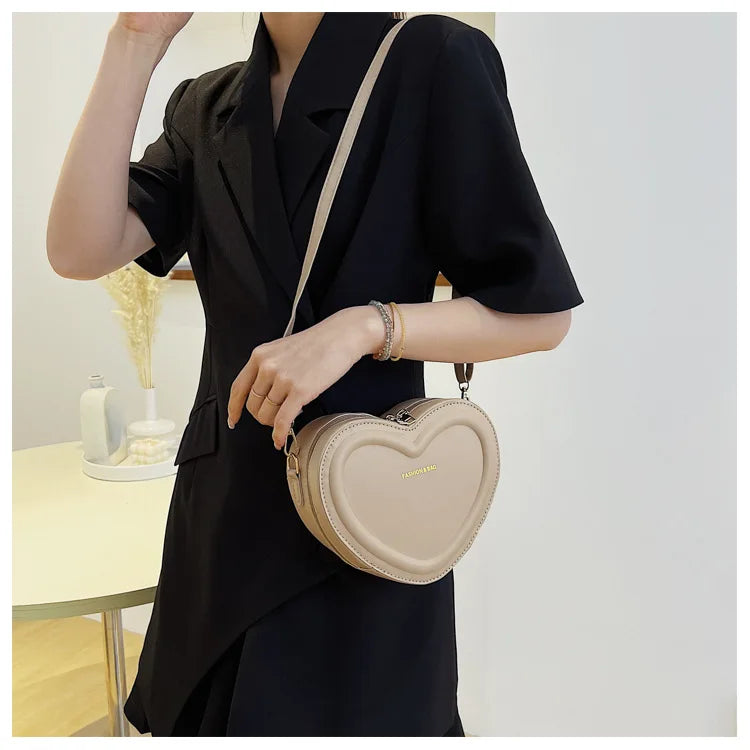 Fashion Heart Shape Crossbody Bags For Women New Solid Pu Leather Shoulder Bag Casual Ladies Handbags Designer Women Bags сумка