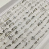 50pc/Lot Jewelry Factory In Stock Finger Rings Women Gold Antique Silver Plate Enamel Opal Crystal Snake Jewelry Party Bar Girl
