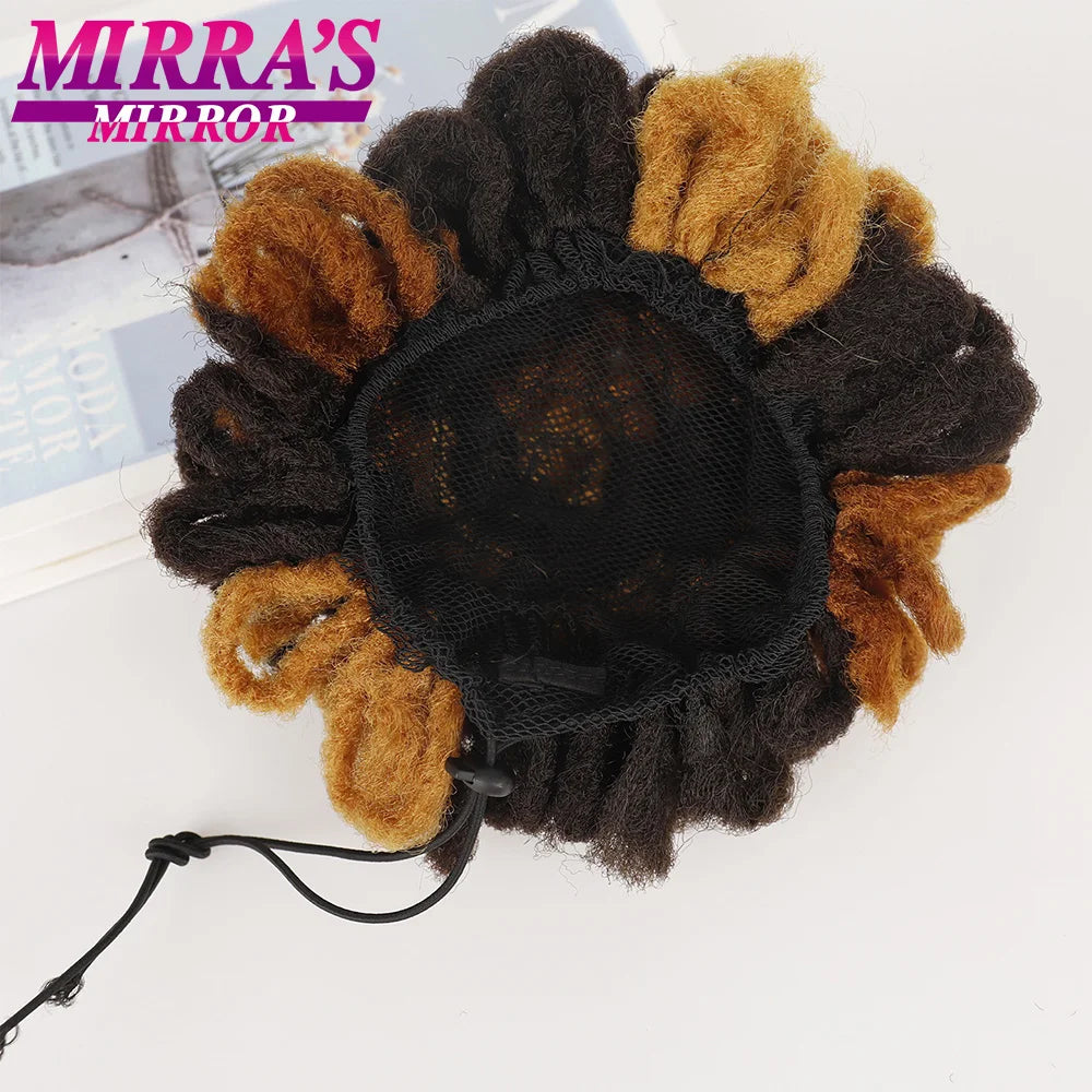 Synthetic Afro Puff Drawstring Ponytail Hair Bun 10 Inch Short Afro Kinkys Curly Afro Bun Extension Hairpieces Large Size