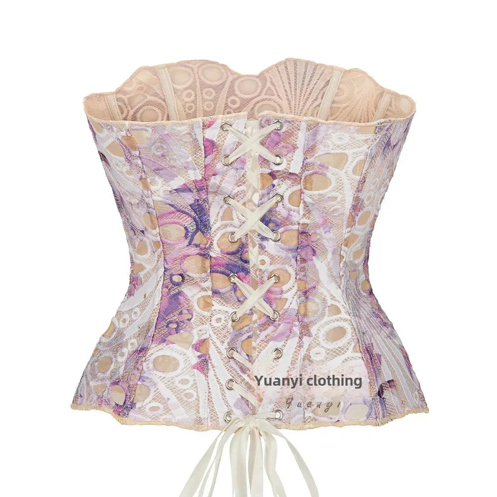European Style Court Corset Double Layer Lace Bone Clothing Insprinting Shaping Underwear Fast Selling Popular Model