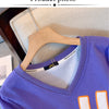Damen Plus Size Herbst/Winter Casual Pendler Locker und bequem Hoodie Cartoon Print Lila Grün V-Ausschnitt Langarm Top Groß