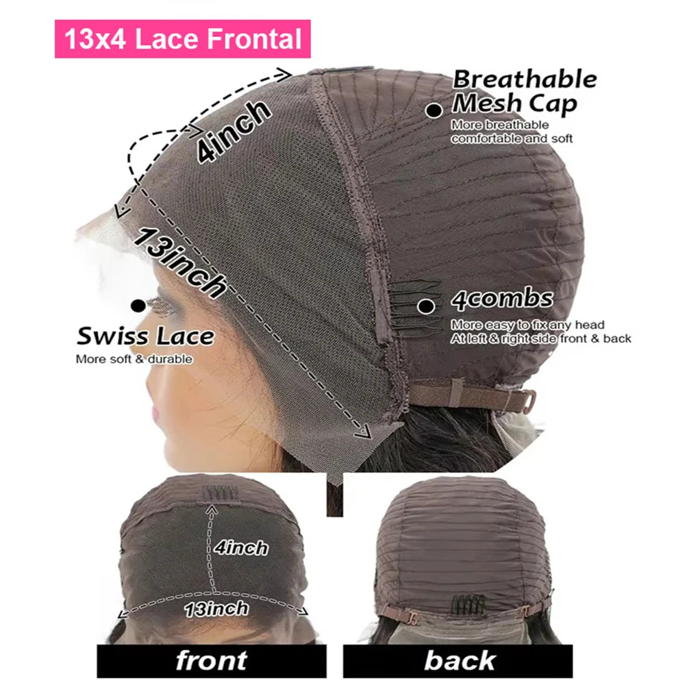 Straight Short Bob Gray 100% Human Hair Wig Lace Front Grey 13X4 Lace Frontal Bob Wig Colored Raw Human Hair Wigs 210 Density