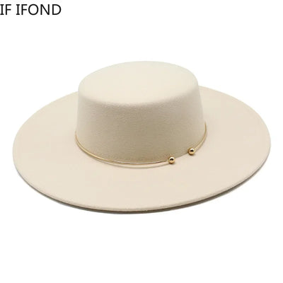 Französischer Stil 10CM breiter Krempe Derby Zylinderhut Socialite Wind Hepburn Wind Wollfilz Fedoras Hut Eleganter Hochzeitskleid Hut