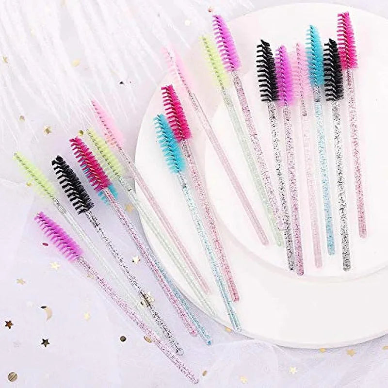 HUAZDS 300pcs Disposable Mascara Wands Eyelash Brush Spoolies for Eye Lash Extension, Eyebrow and Makeup Crystal Makeup Tools