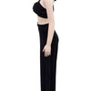 Wishyear Sexy Black Women's Halter Bandage Cross Top amd Wide Leg Pants Two 2 Piece Sets Sexy Night Club Party Evening Outfits