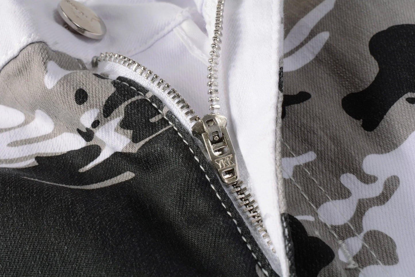 2023 New  Casual Mens Cotton Jeans Elastic Slim Skinny White Camouflage Printing Jeans Male Thin Denim Pants Vaqueros Hombre