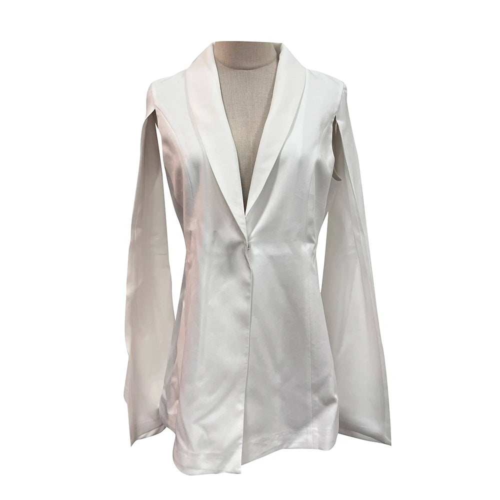 TWOTWINSTYLE Solid Chic Elegante Blazer für Damen Schalkragen Umhangärmel Tunika Schlankmachende Temperament Mäntel Damenmode Neu